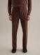 Brown regular fit stretch cotton trousers_1