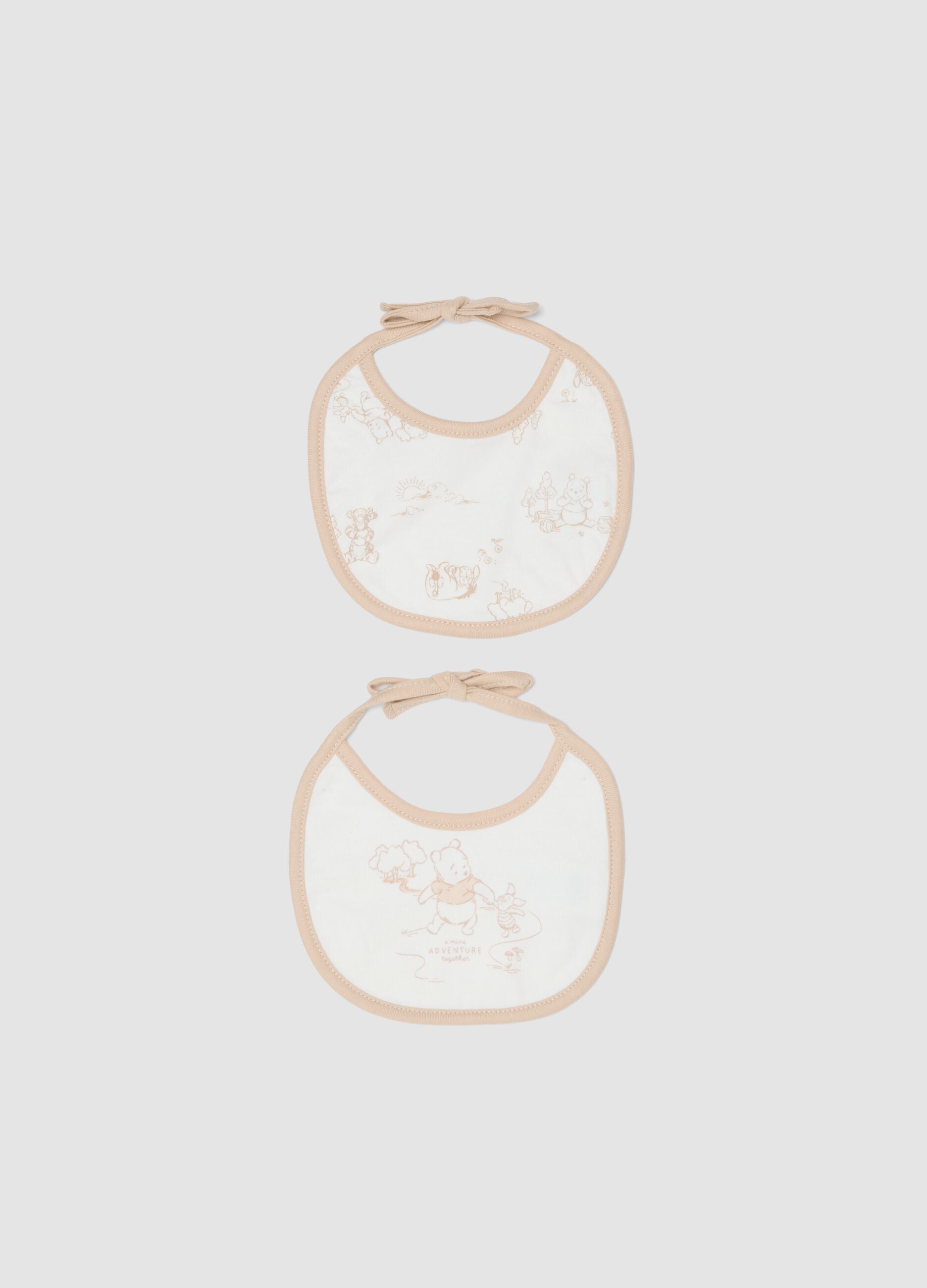 Multicolour pure cotton baby girl bibs 2-pack Winnie-the-Pooh