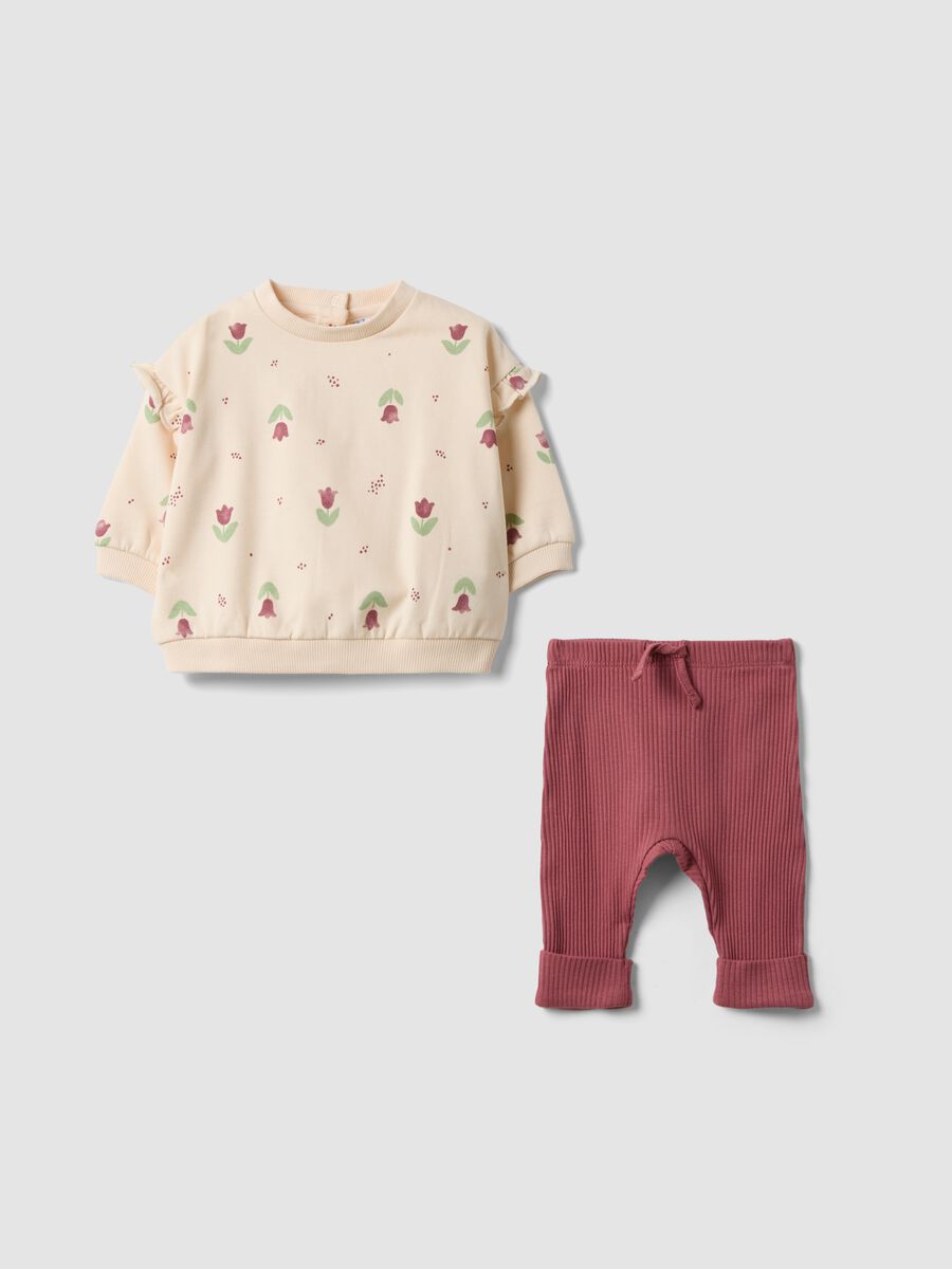 Multicolour organic cotton tulip-print set for baby girl_0