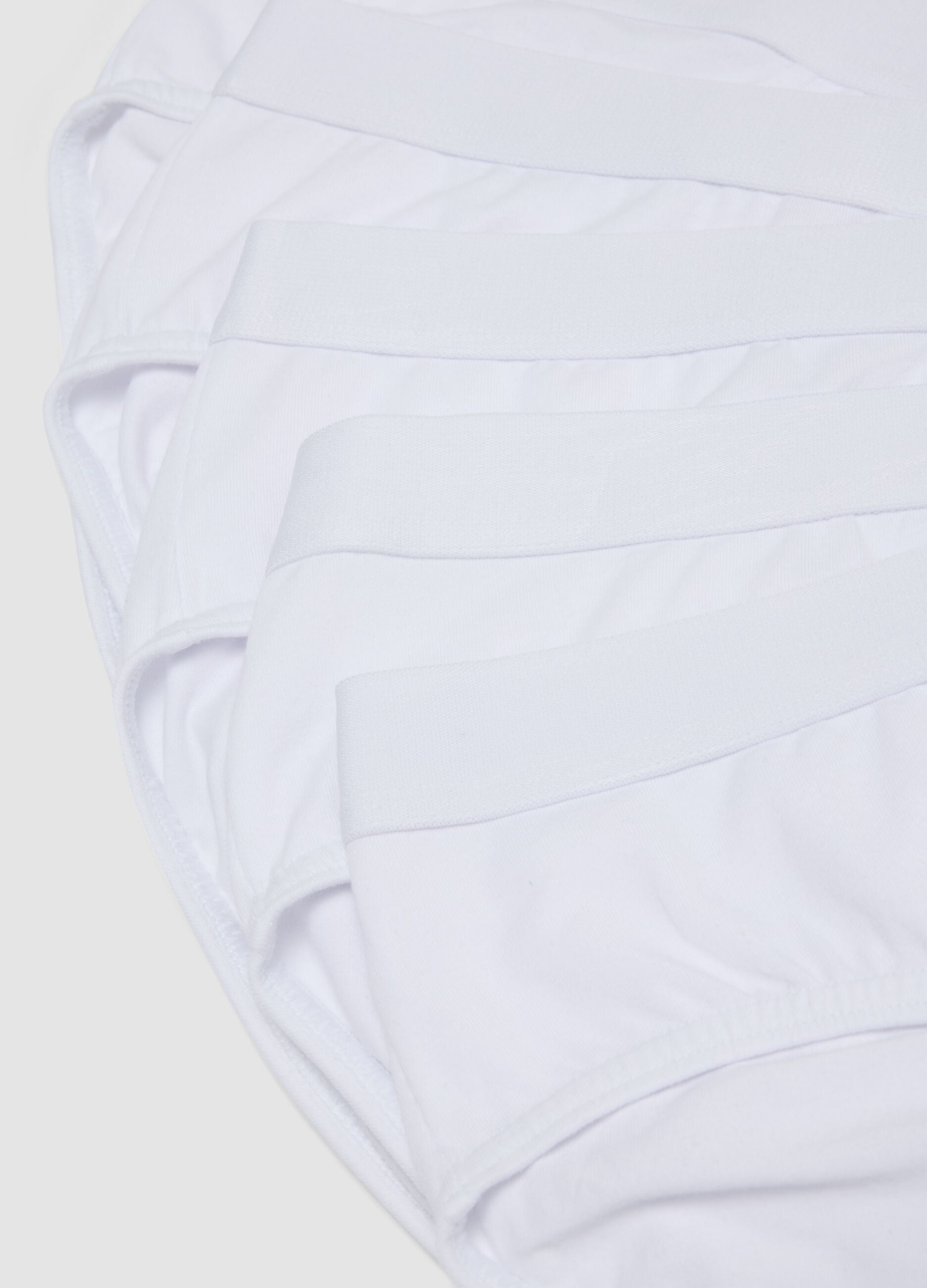 Pack of five white briefs in stretch organic cotton