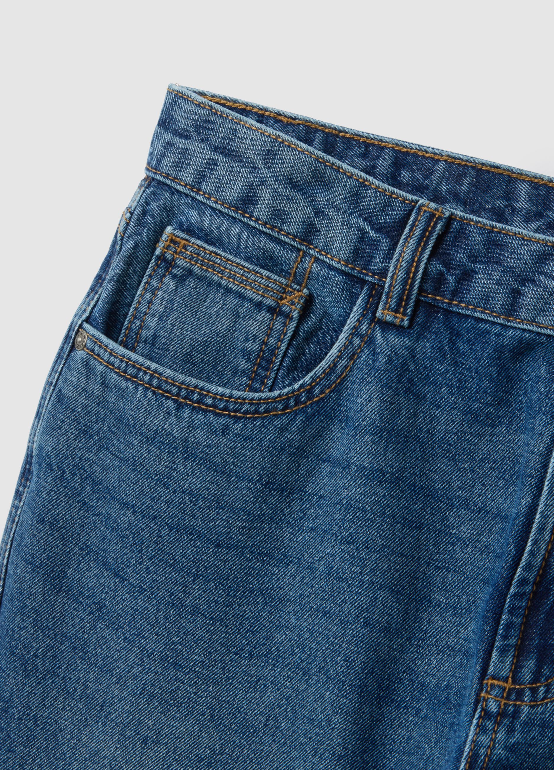 Slim fit blue pure cotton jeans