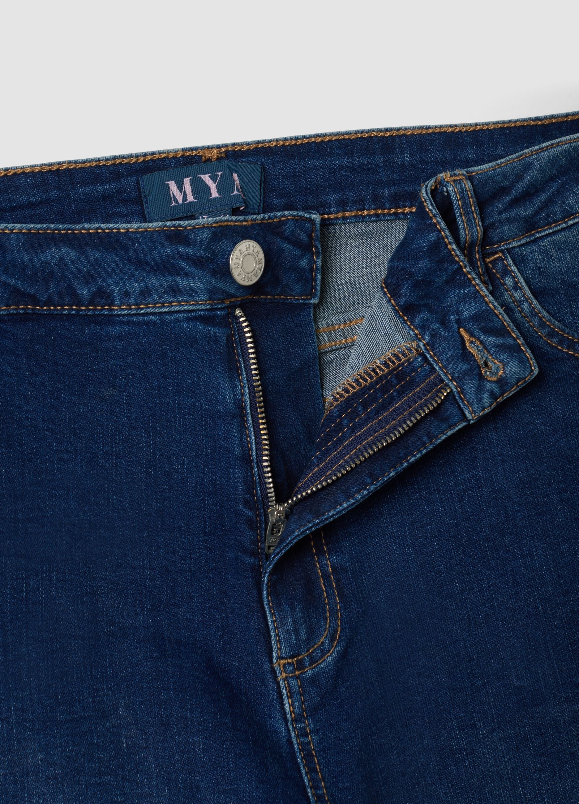 Blue stretch-cotton denim slim-fit jeans