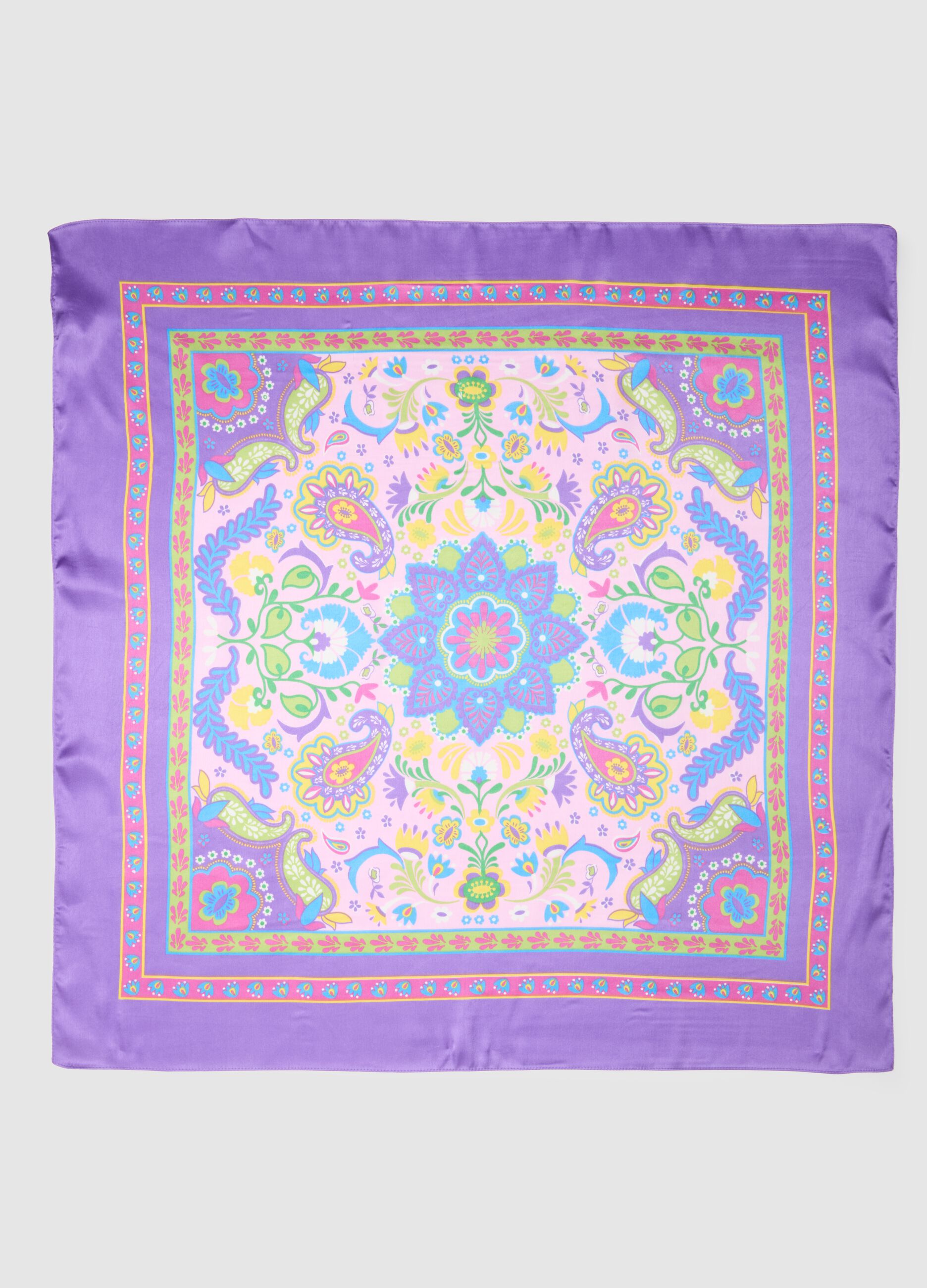 Multicolour scarf with floral patterns