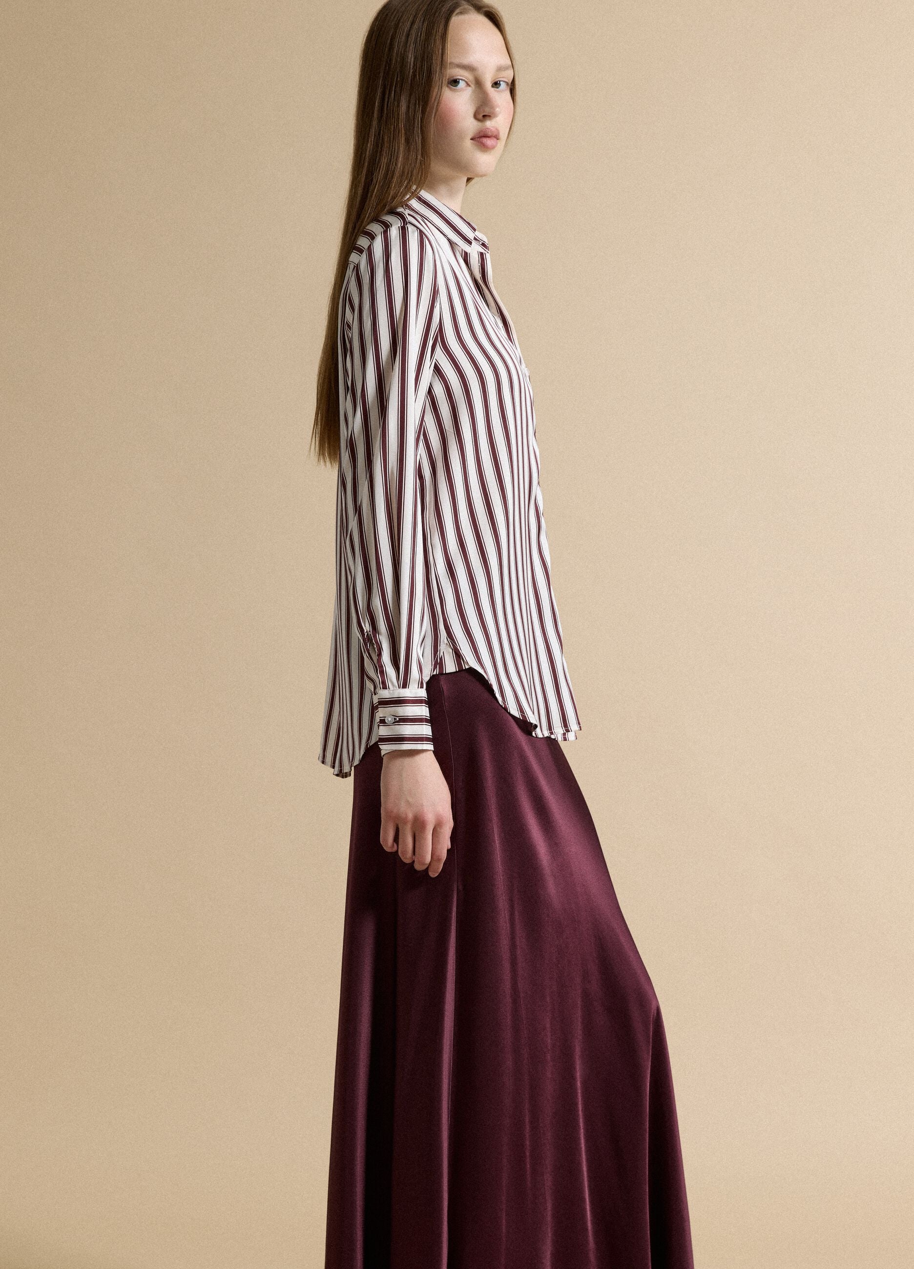 White regular-fit striped stretch shirt