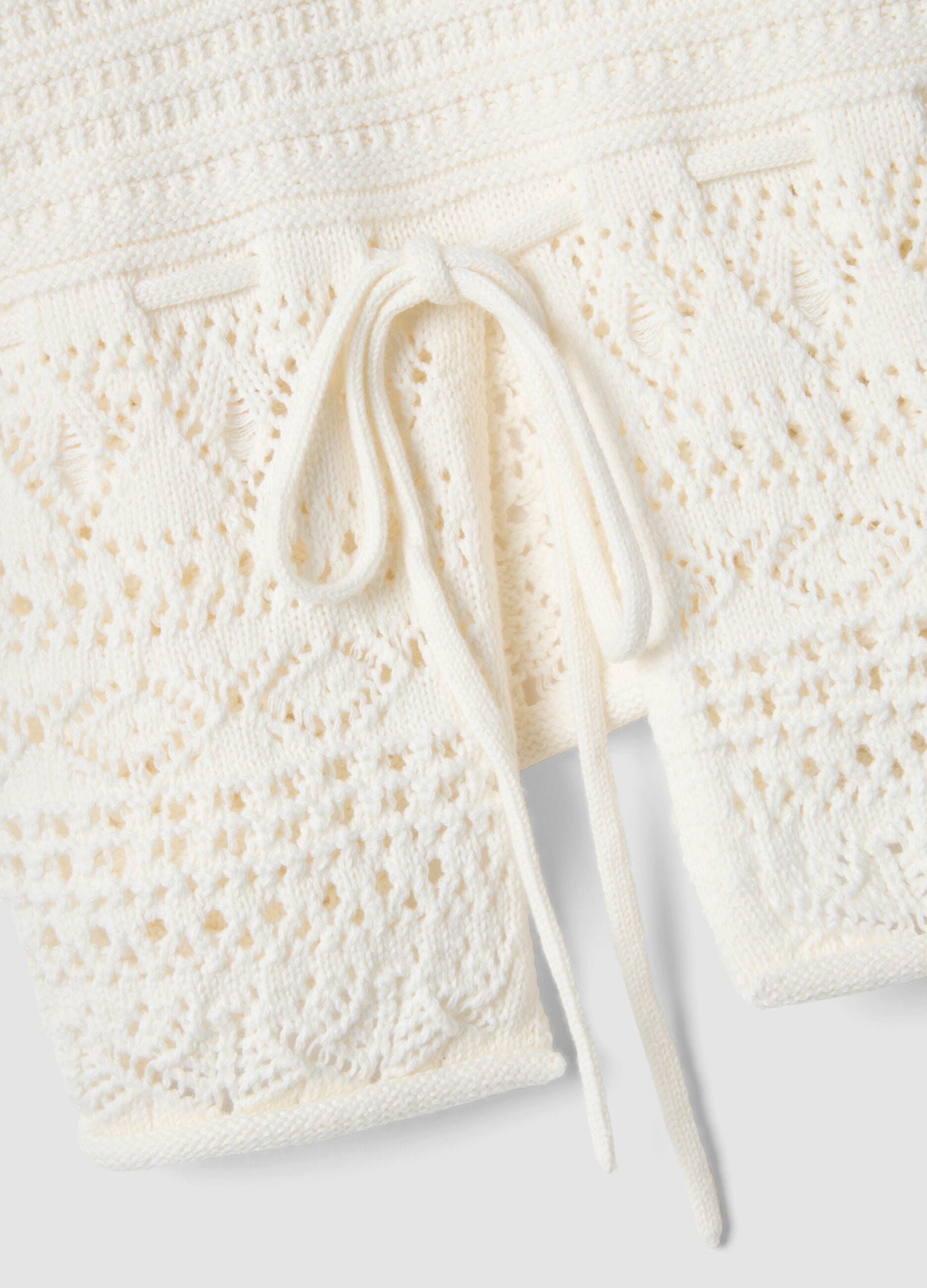 White pure cotton regular-fit top with openwork texture
