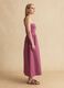 Pink strapless maxi dress in stretch cotton, regular fit_2