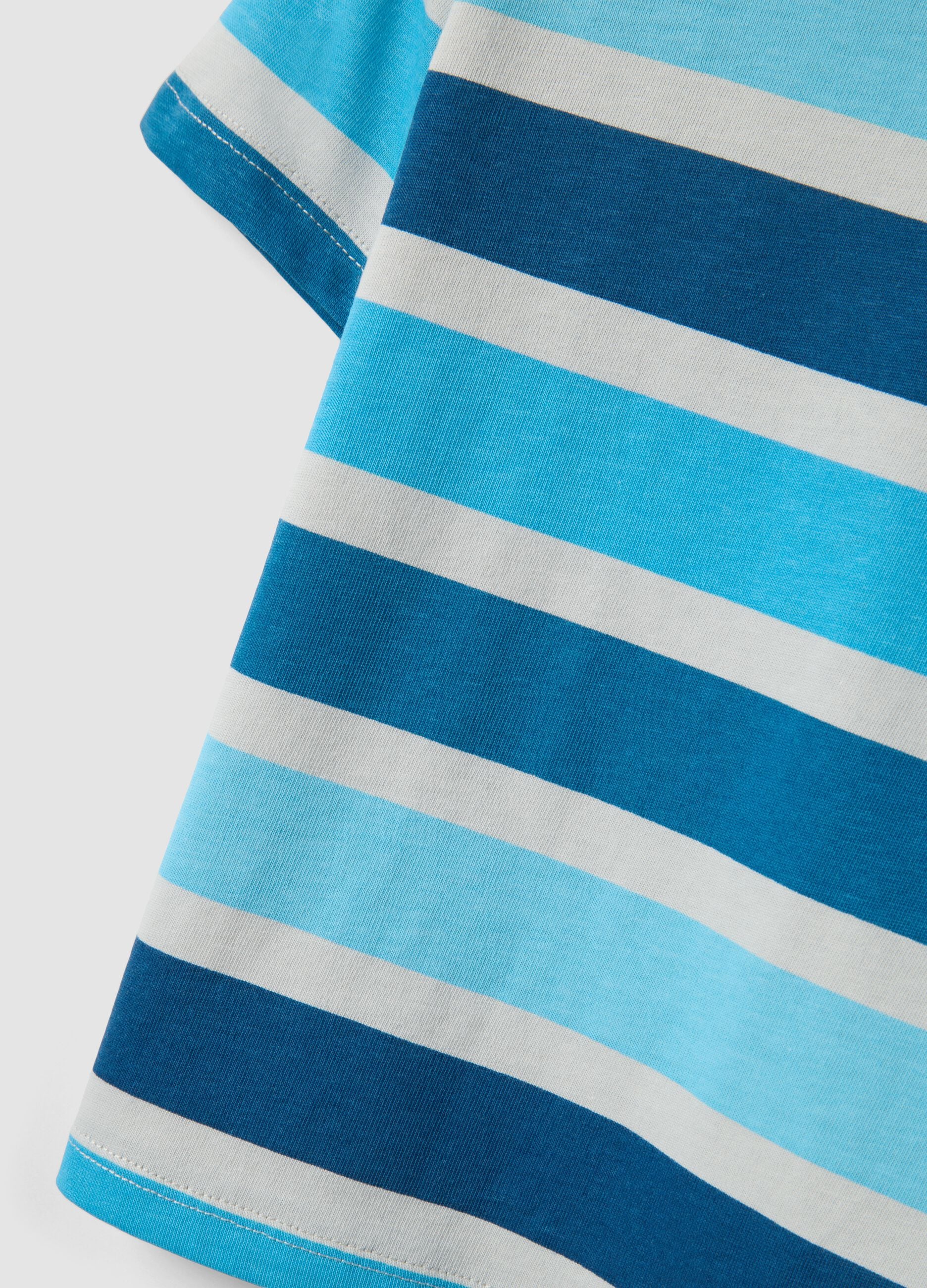 Boys&rsquo; multicolour striped pure cotton regular-fit T-shirt
