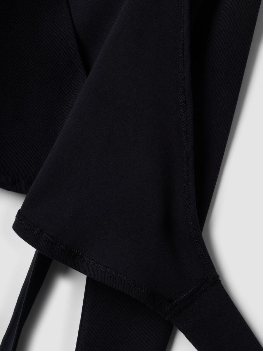 Black ribbed stretch-cotton wrap top ALTAVIA STUDIO_8