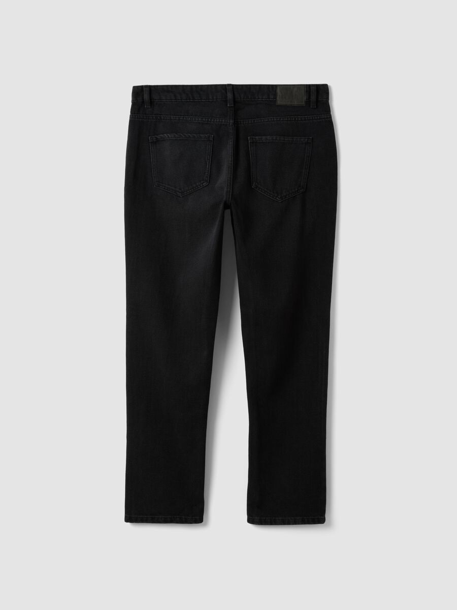 Black denim jeans in cotton-viscose blend, regular fit_2
