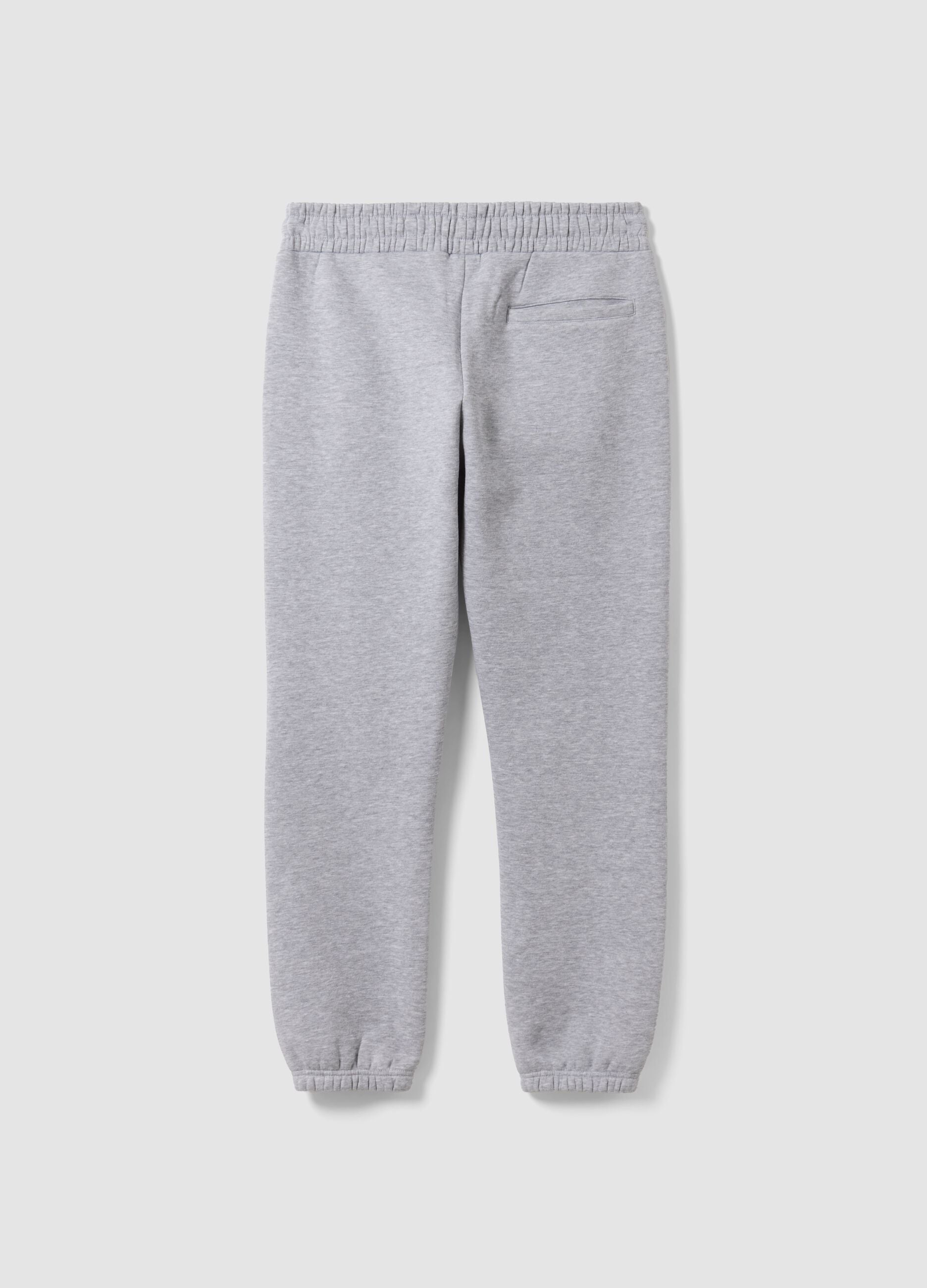 Grey cotton-blend joggers with logo