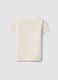 Beige pure cotton regular fit t-shirt with print for girls_1