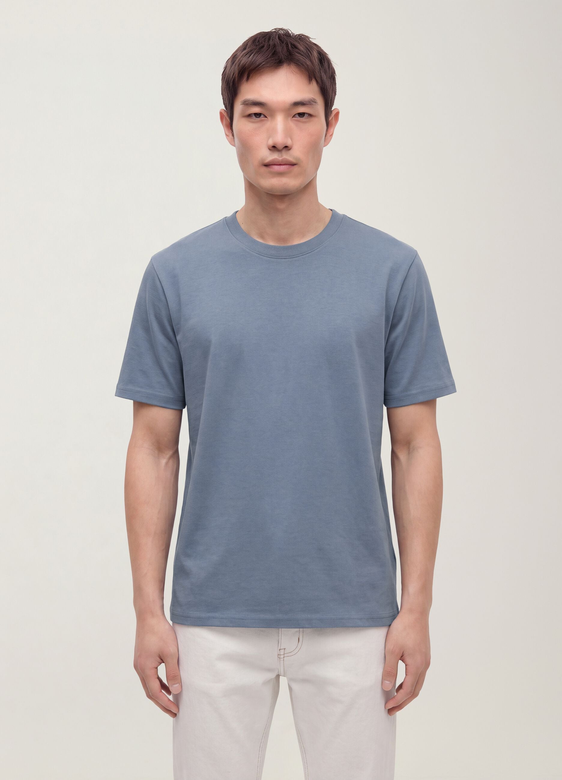 The Iconic Tee blue pure cotton short-sleeve T-shirt, relaxed fit