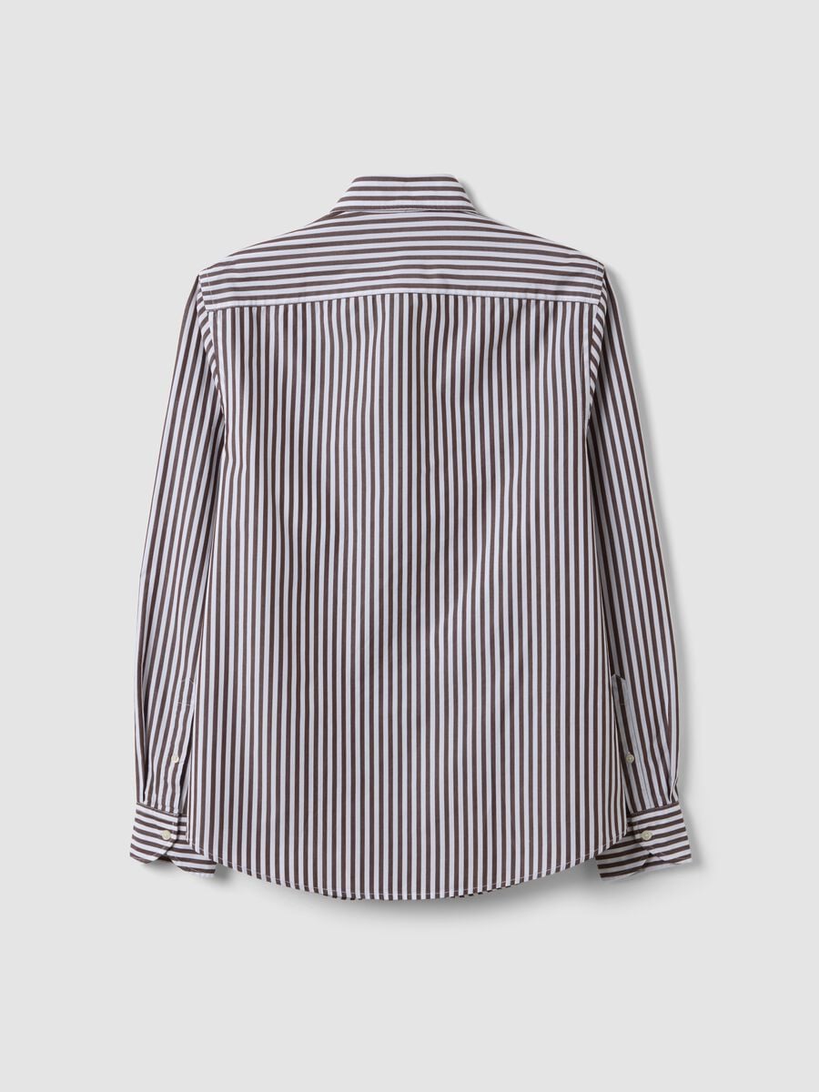 Camicia bianca in popeline di puro cotone a righe regular fit_7