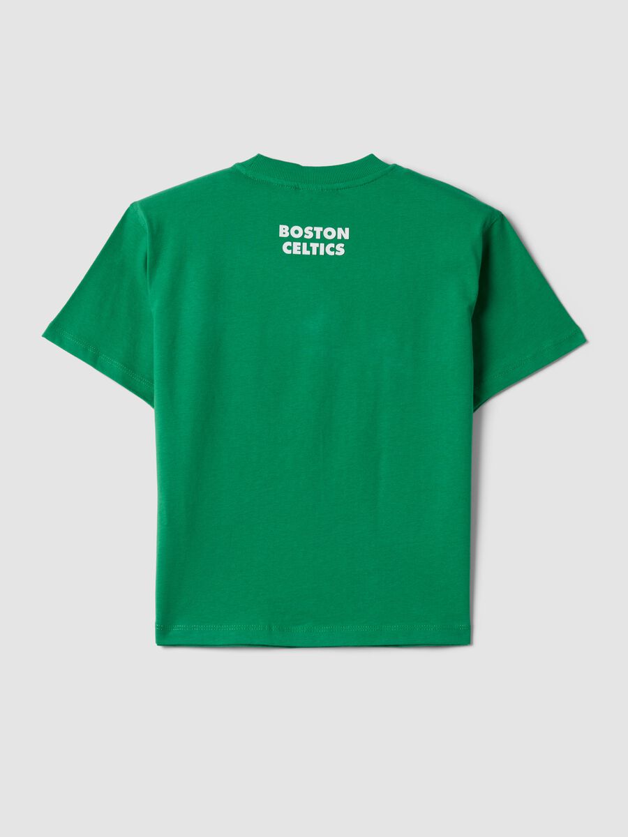 T-shirt verde in puro cotone a maniche corte_1