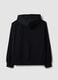 Black pure cotton cropped hoodie with oversized fit_6