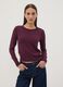 Purple viscose-blend crew-neck top_0