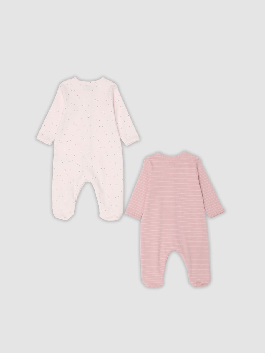 2-pack of pink organic cotton footed sleepsuits for baby girls_1