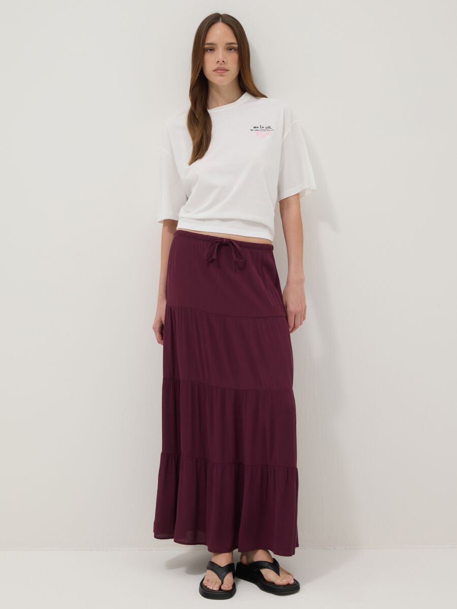 White pure cotton T-shirt with embroidery, boxy fit_2