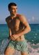 Blue striped swim shorts with lemon print_0