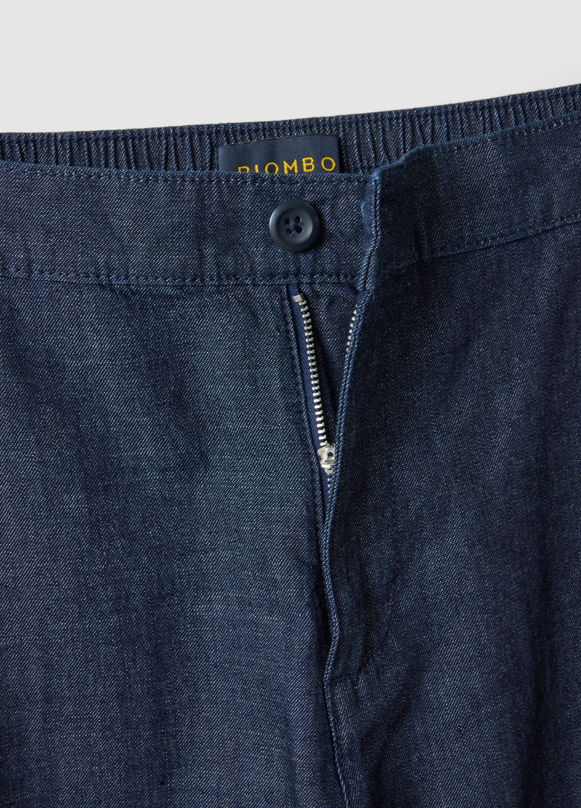 Wide Blue Cotton Trousers