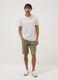Green regular-fit stretch cotton Bermuda shorts_0