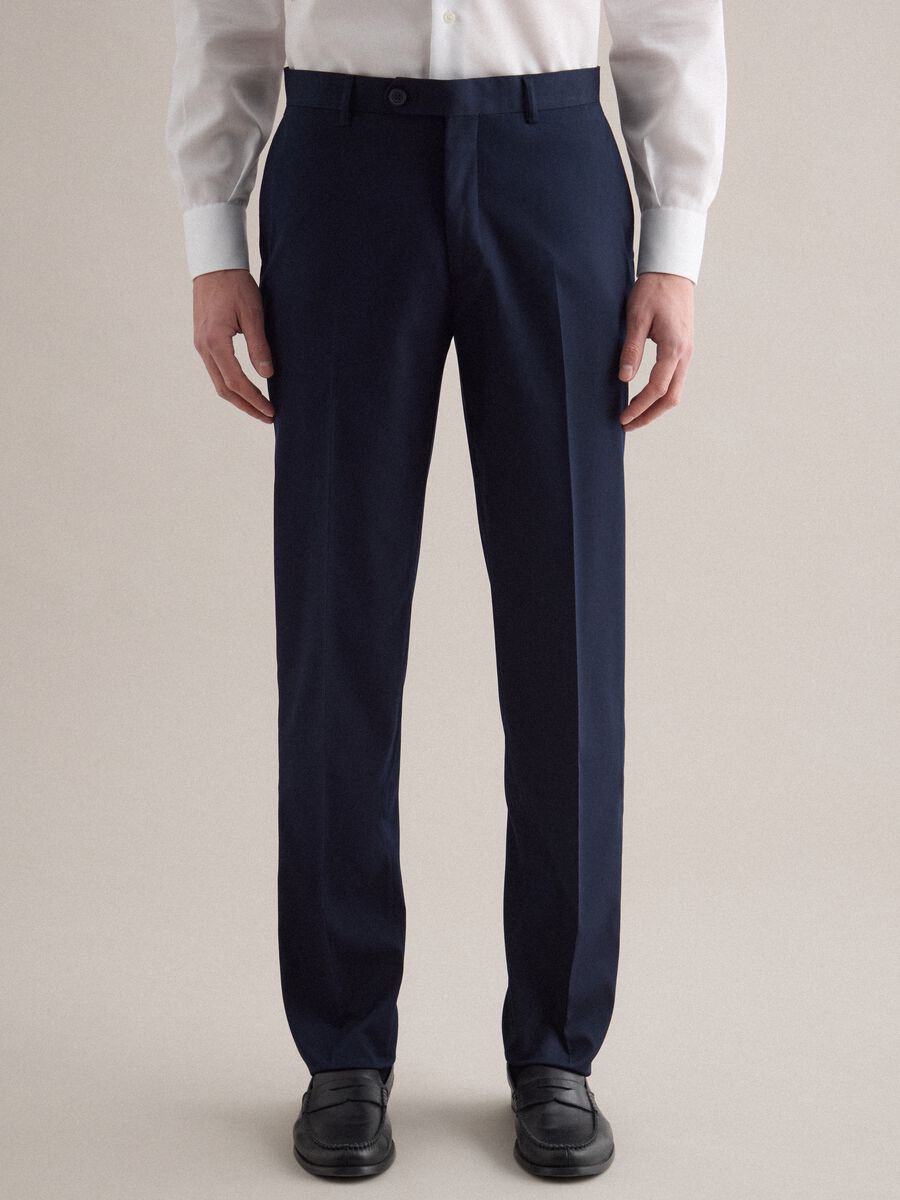 Classic Blue Regular Fit Trousers_2