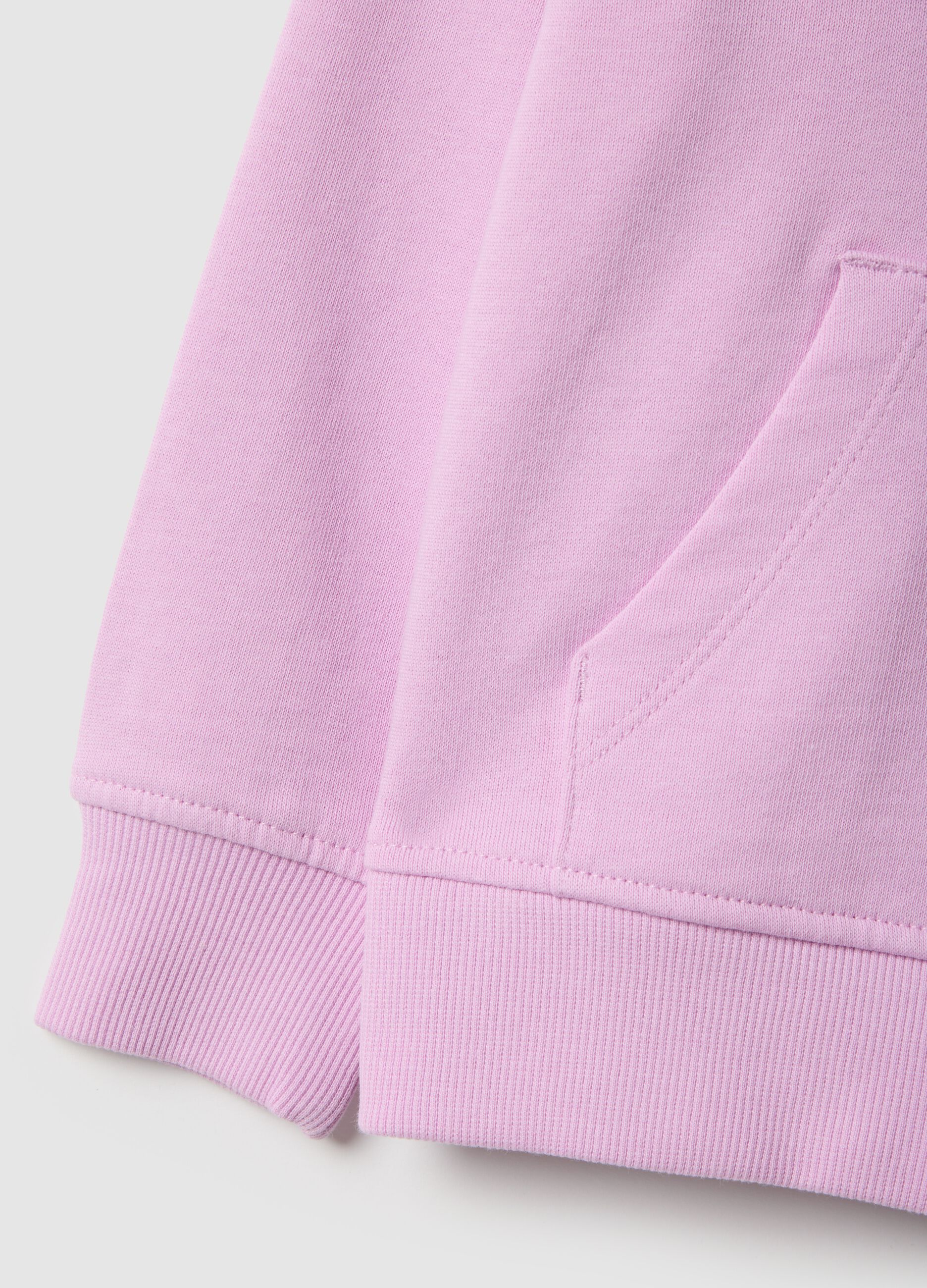 Girls' purple hoodie in pure cotton with regular fit