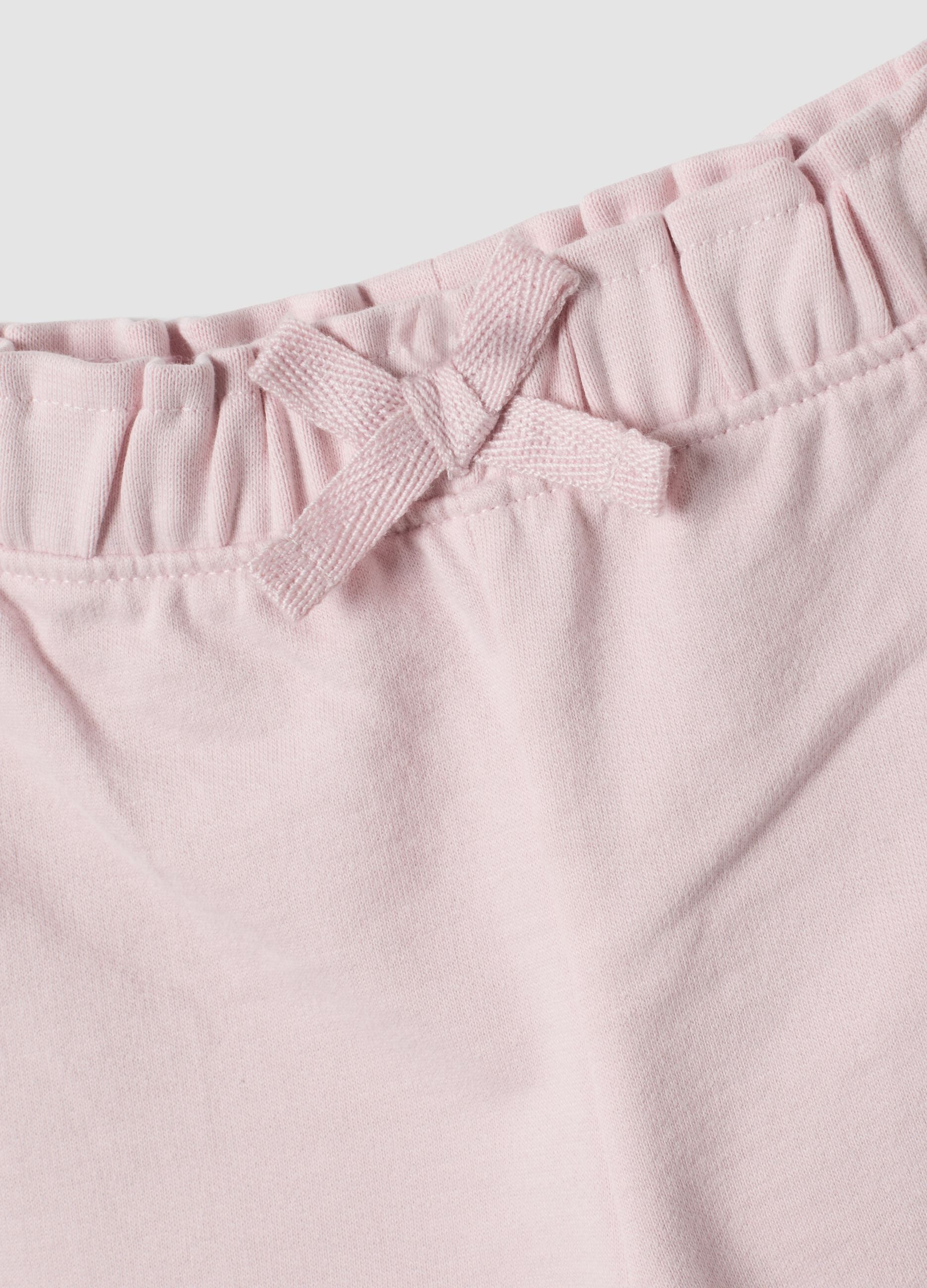 Pink and White Organic Cotton Set with Classic Collar for Baby Girl