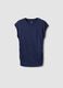Blue pure cotton tank top with side ruching, regular fit_4