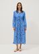 Long blue organic cotton kaftan_1