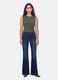 Blue stretch-cotton flared jeans_0