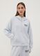 Grey stretch viscose jersey hoodie_0