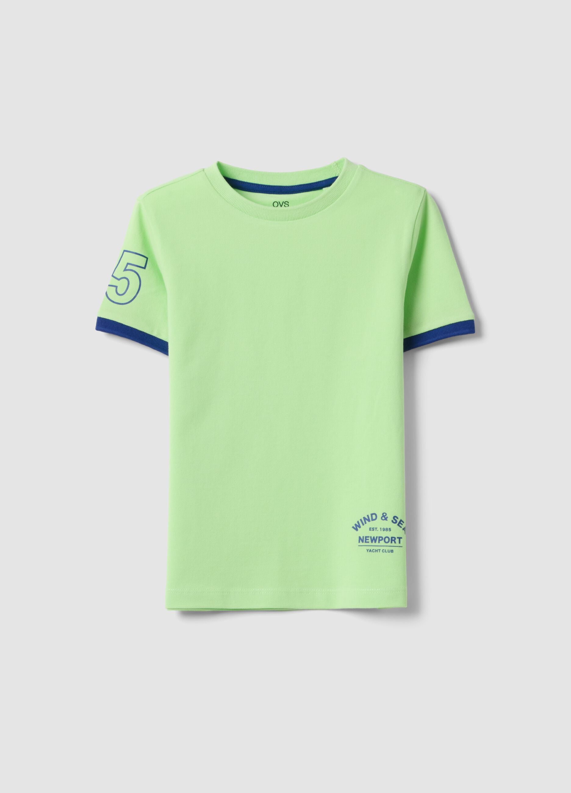 Green pure organic cotton kids&rsquo; T-shirt with print