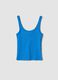 Blue fitted stretch cotton vest top_4