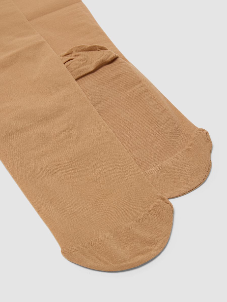 Beige space-saving socks in stretch fabric_2