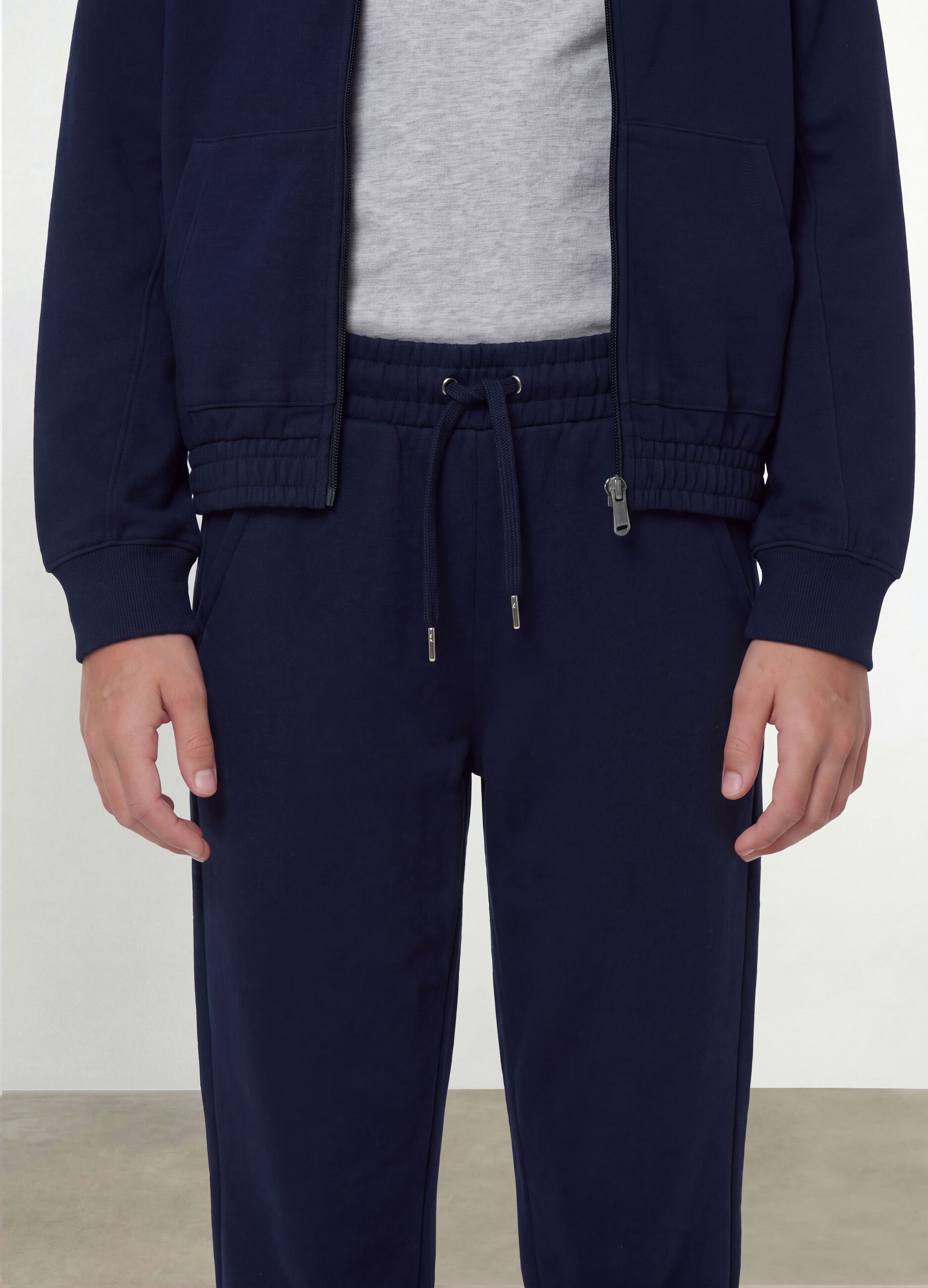 Blue organic cotton joggers, regular fit, for girls