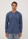 Blue pure organic cotton pyjamas with grandad collar, regular fit_1