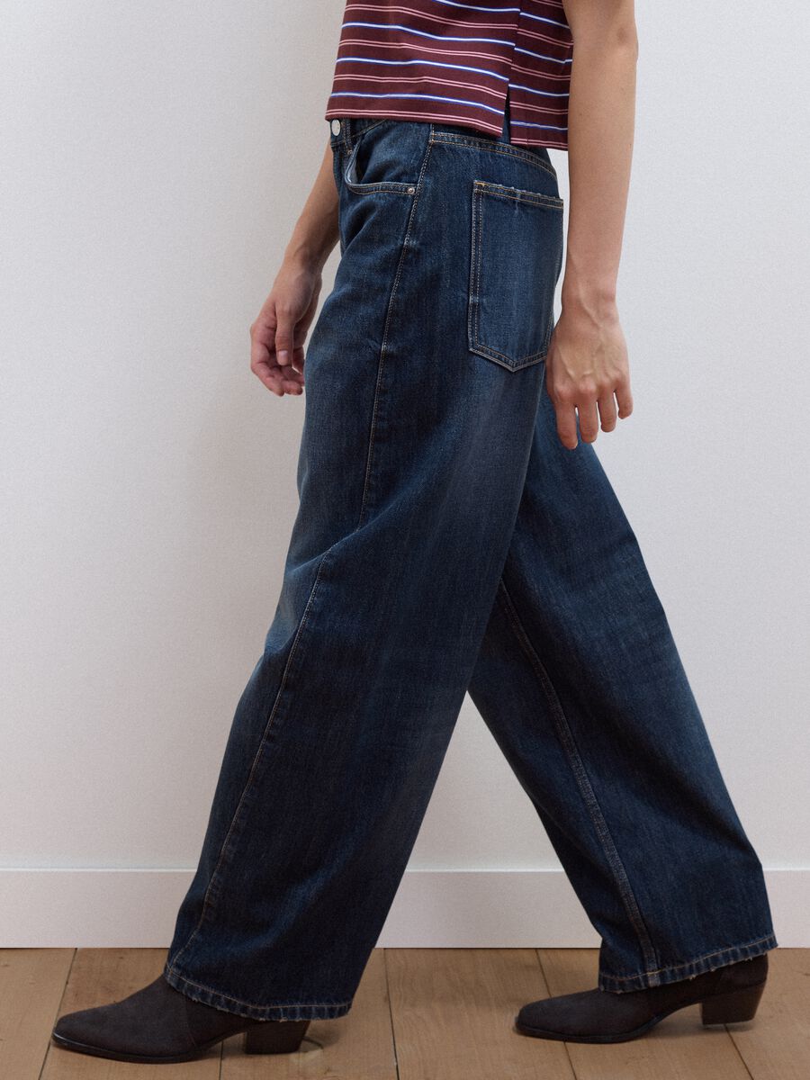 Jeans blu balloon fit in puro cotone_3