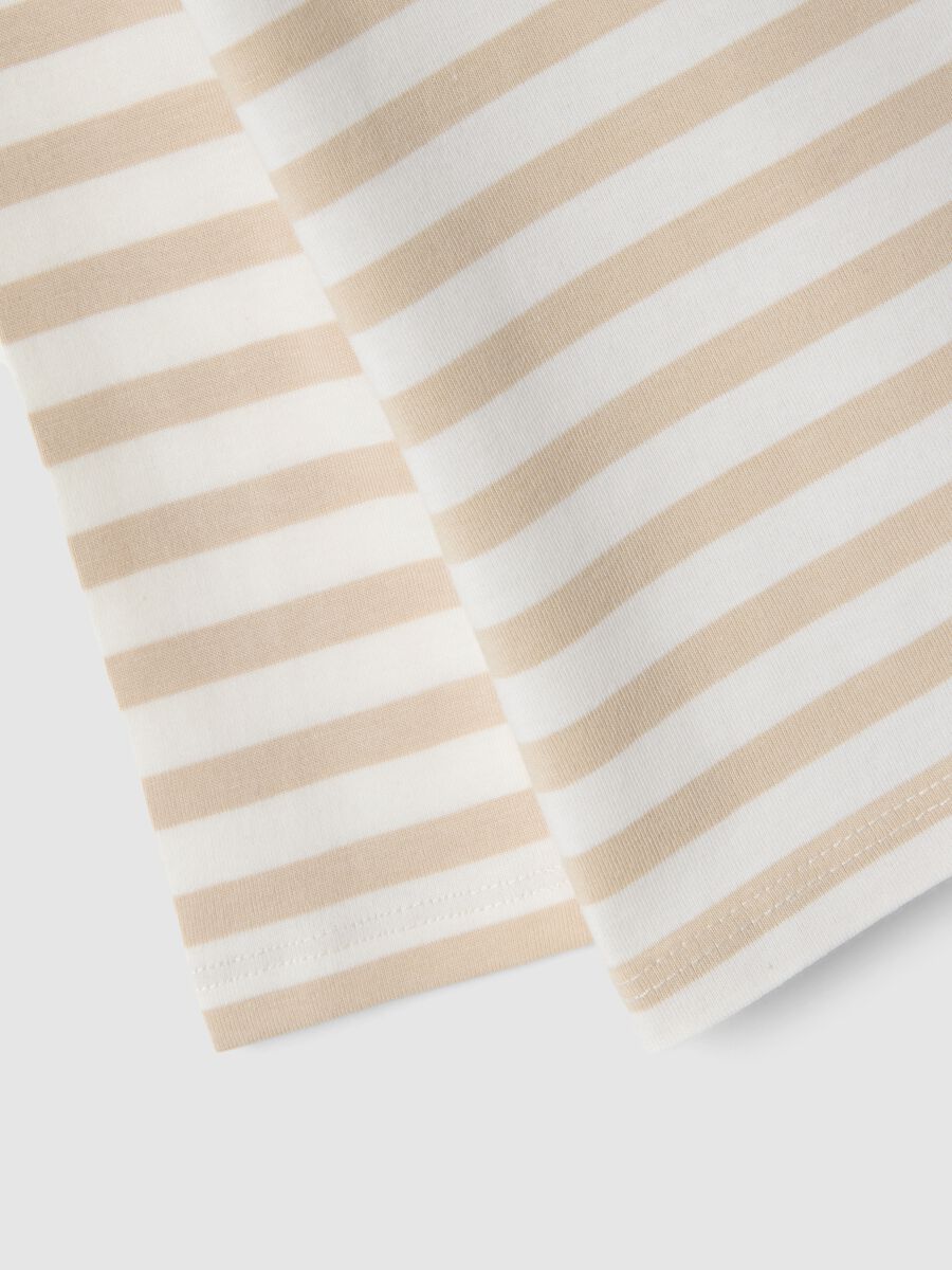 Multicolour striped pure cotton t-shirt for boys with embroidery_3