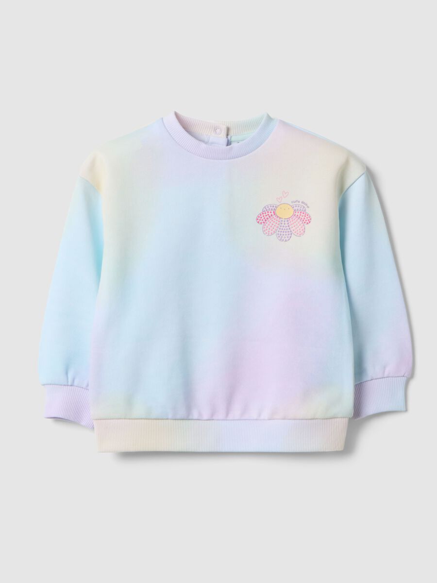 Felpa multicolor in puro cotone regular fit per bimba_0