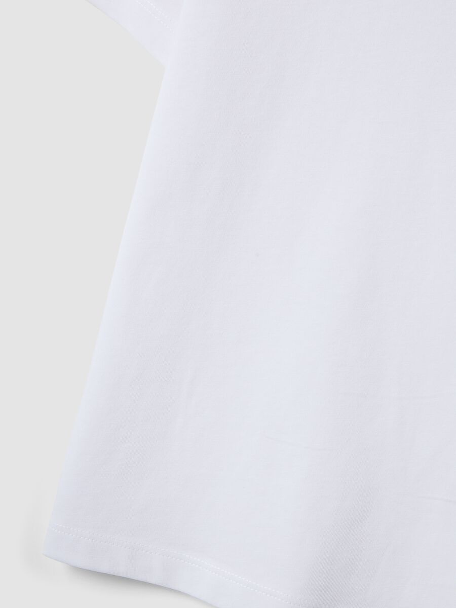 T-shirt in puro cotone bianca da bambino regular fit_3