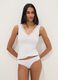 White stretch viscose vest top regular fit deep V with lace_0
