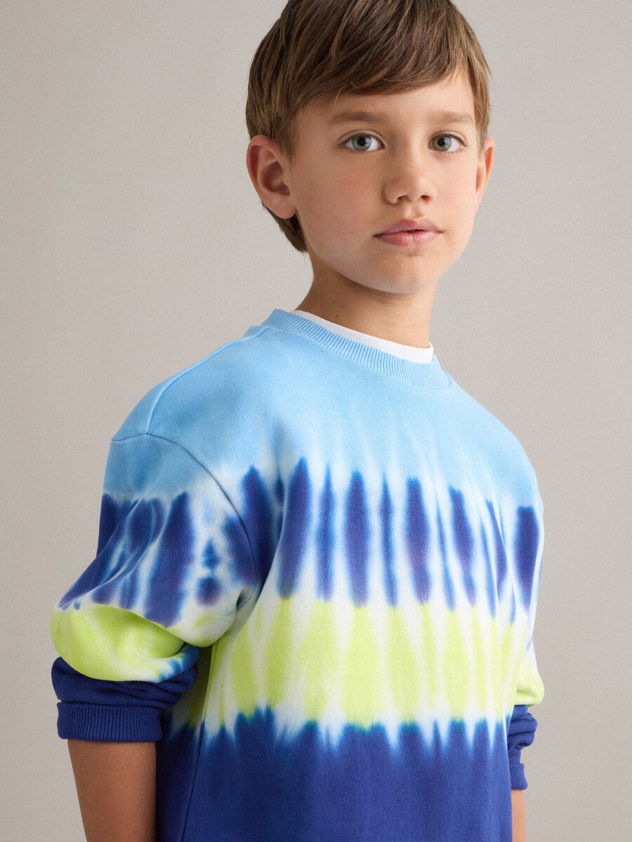 Kids' Regular Fit Multicolour Tie-Dye Pure Cotton Sweatshirt_2