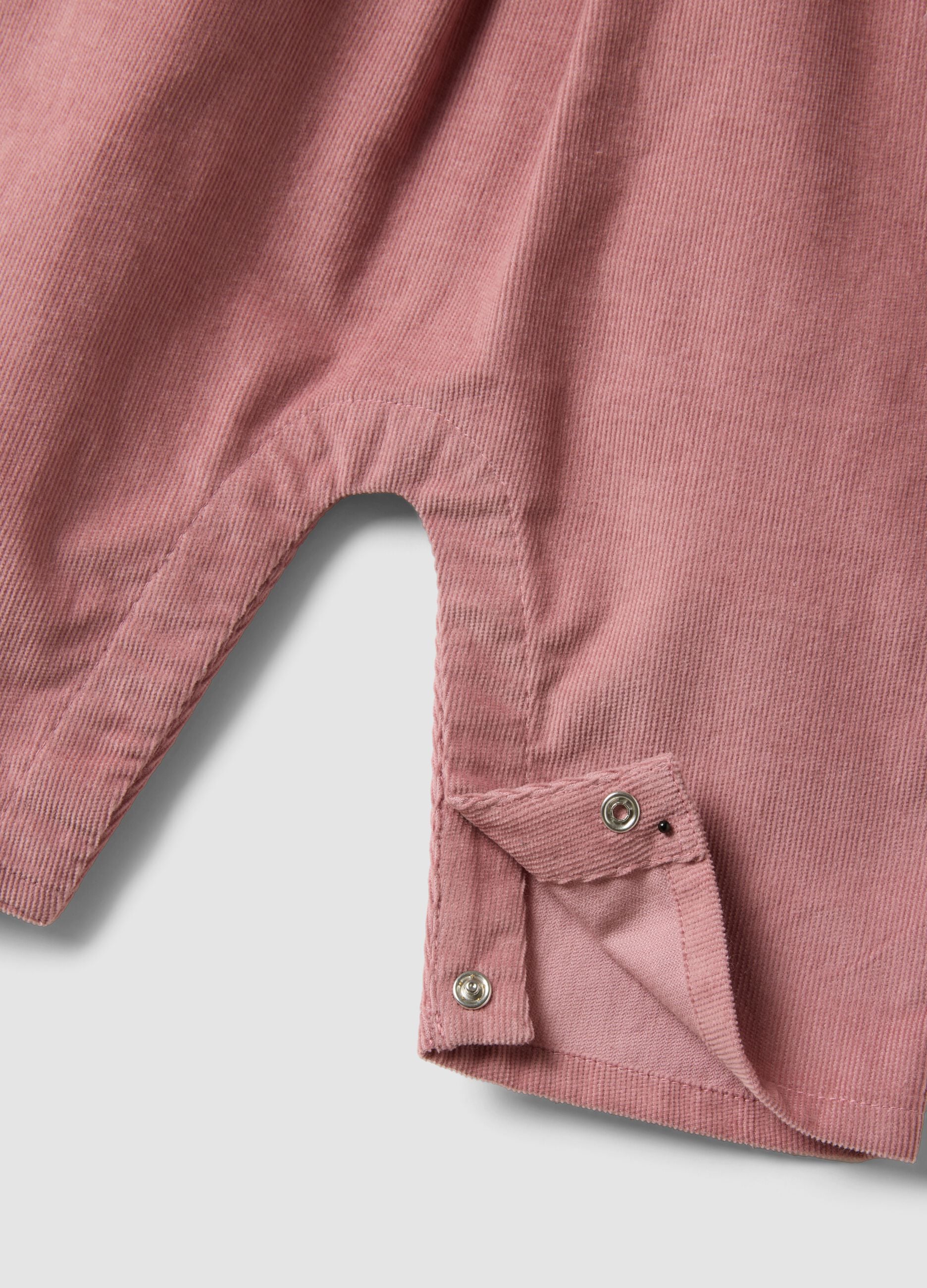 Pink pure cotton dungarees with ruffle straps for baby girl