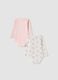 2-pack pink and white organic cotton baby bodysuits with Aristocats print_1