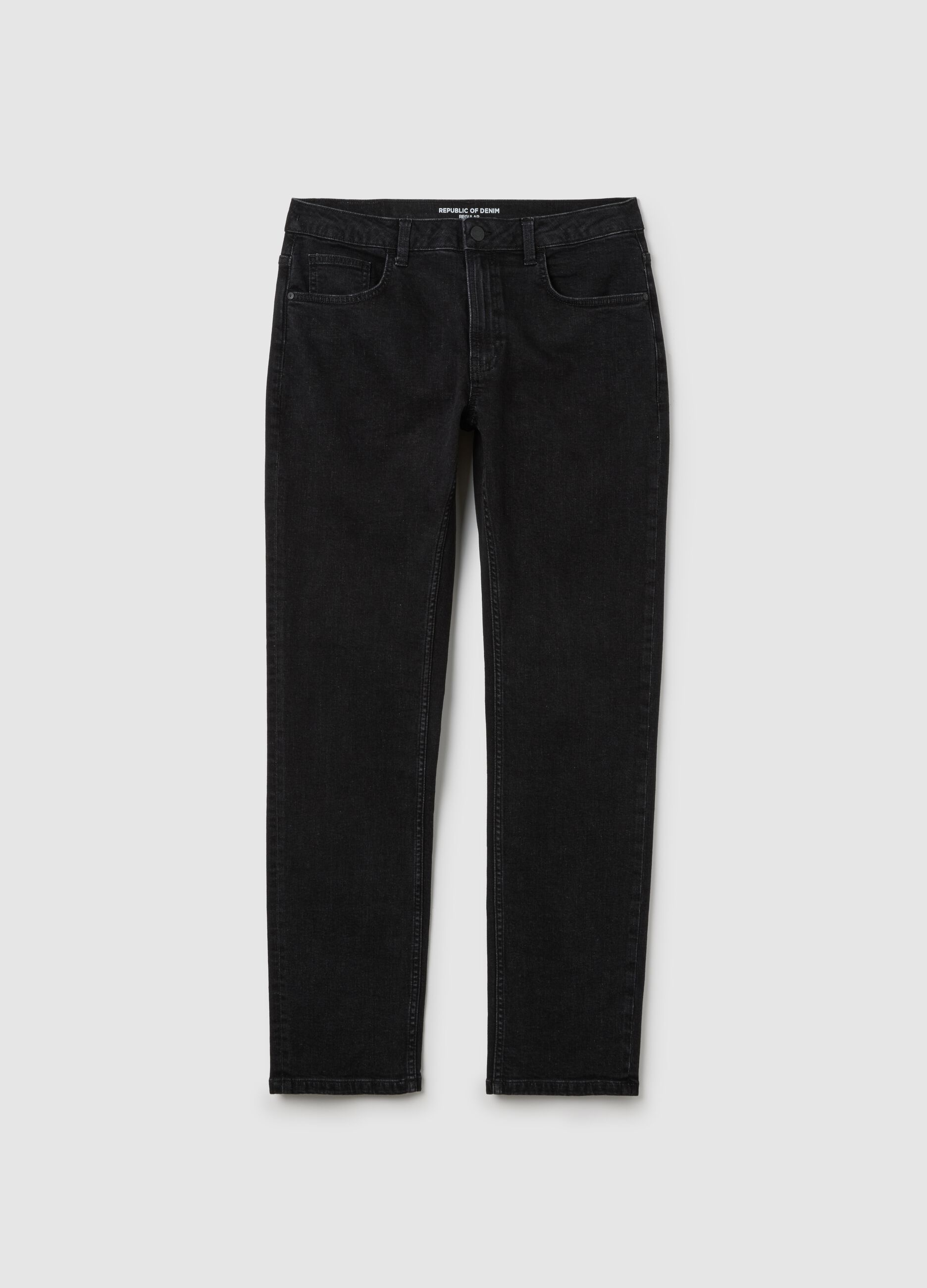 Men's Black Regular Fit Denim Jeans