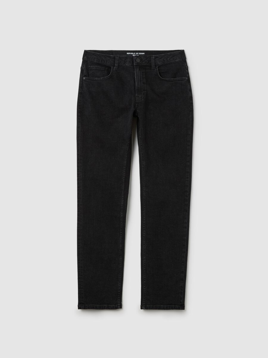 Men's Black Regular Fit Denim Jeans_4