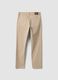 Beige regular-fit stretch cotton twill trousers_2
