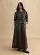 Grey long pure cotton skirt with elastic waistband_0