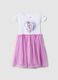 Regular fit stretch cotton dress for girls with Frozen print_0